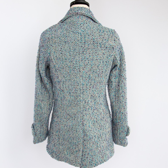 Wet Seal tweed structured fit jacket with large clear rhinestone buttons size S - Picture 4 of 12
